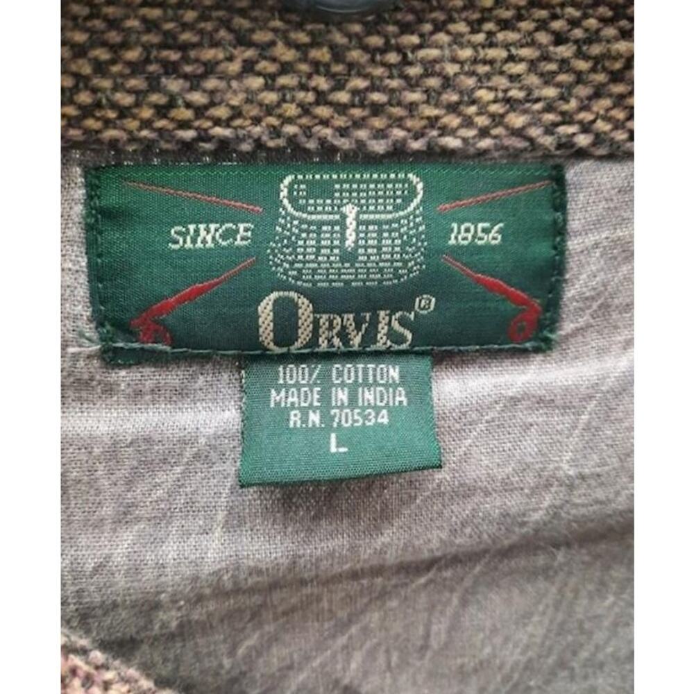 Orvis Indie Tweed Cotton Button Lined Blazer Jacket L Vintage - Picture 3 of 7